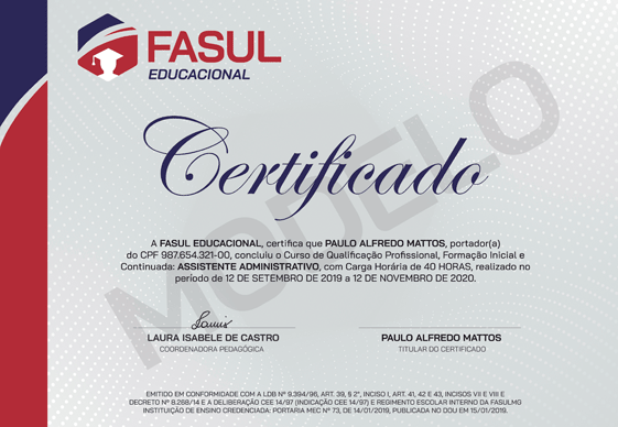 Certificado Frente